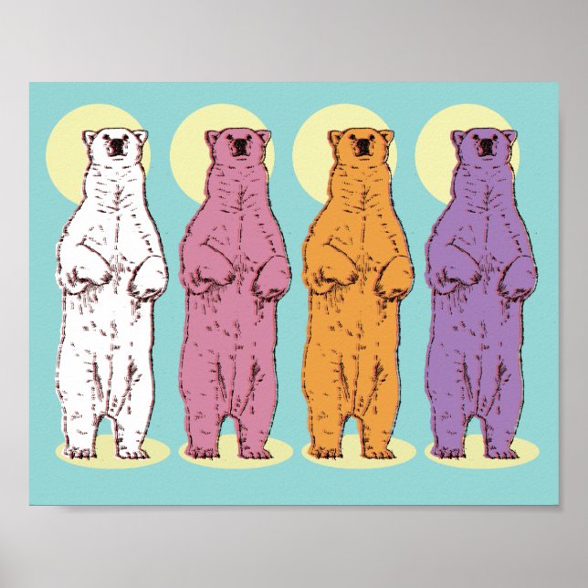 Colorful Polar Bears Poster (Front)