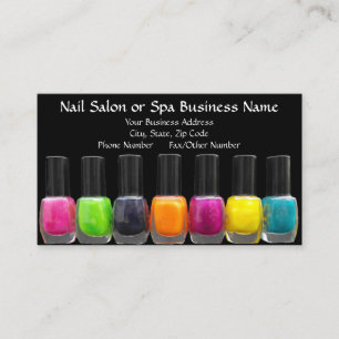 Colorful Polish Bottles, Nail Salon Appointment Card