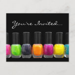 Colorful Polish Bottles, Nail Salon Manicure Party Invitation