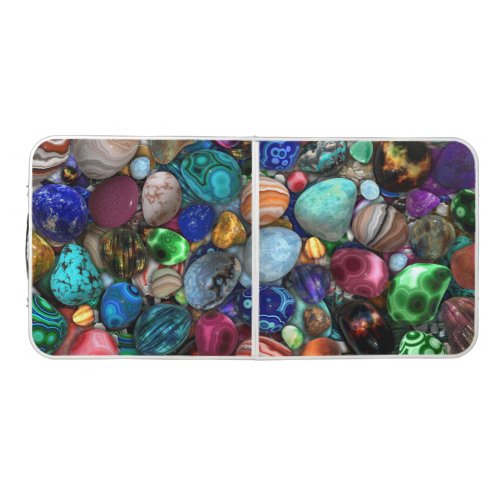 Colorful Polished Stones  Beer Pong Table