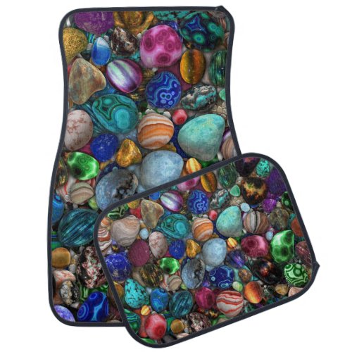 Colorful Polished Stones  Car Floor Mat