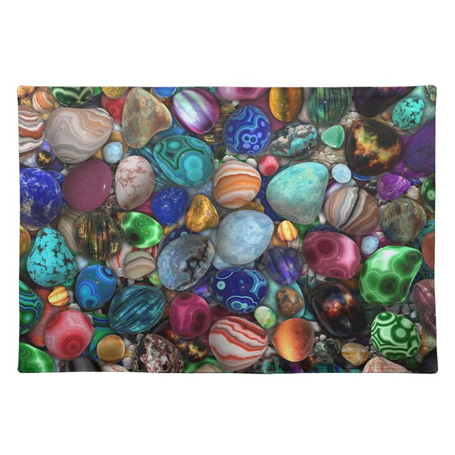 Colorful Polished Stones  Cloth Placemat (Front)