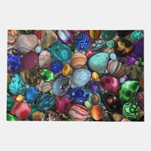 Colorful Polished Stones  Doormat