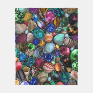 Colorful Polished Stones Fleece Blanket