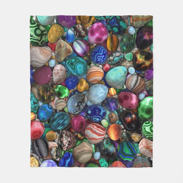 Colorful Polished Stones  Fleece Blanket (Front)