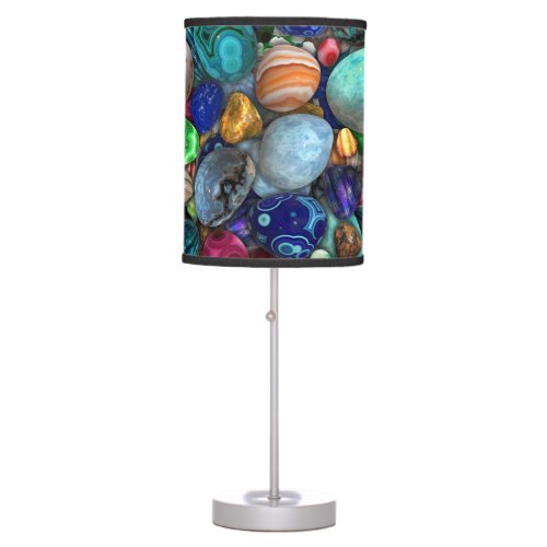 Colorful Polished Stones  Table Lamp