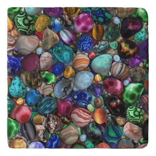 Colorful Polished Stones  Trivet