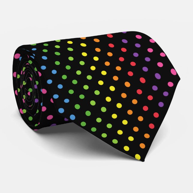 Colorful  Polka Classic Neck Tie (Rolled)