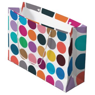 Colorful Polka Dot Baby Shower Birthday Large Gift Bag