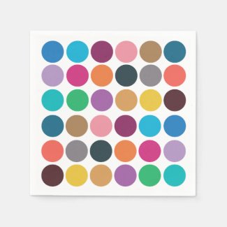 Colorful Polka Dot Baby Shower Birthday Party Napkins