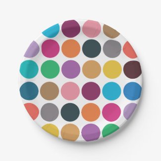 Colorful Polka Dot Baby Shower Birthday Party Paper Plates