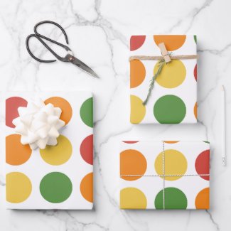 Colorful Polka Dot Baby Shower Birthday Wrapping Paper Sheets