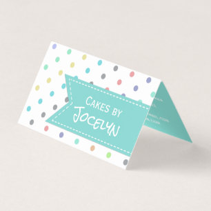 Colorful Polka Dot Bakery Folded Business Card