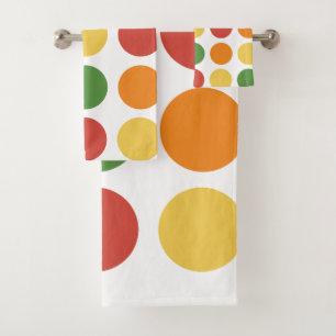 Colorful Polka Dot Bath Towel Set