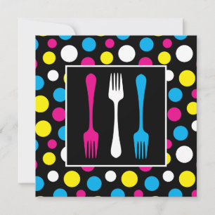 Colorful Polka Dot Birthday Dinner Party Invitation