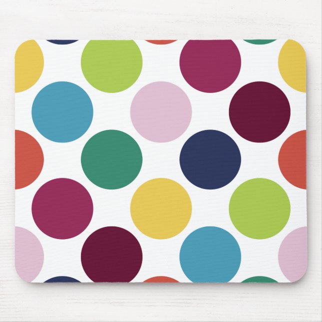 Colorful Polka Dot Bubble Personalized Mousepad (Front)