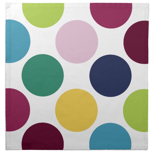 Colorful Polka Dot Bubble Round Dot Napkins (Front)