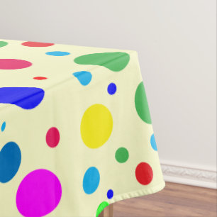 Colorful Polka Dot Bubbles Tablecloth