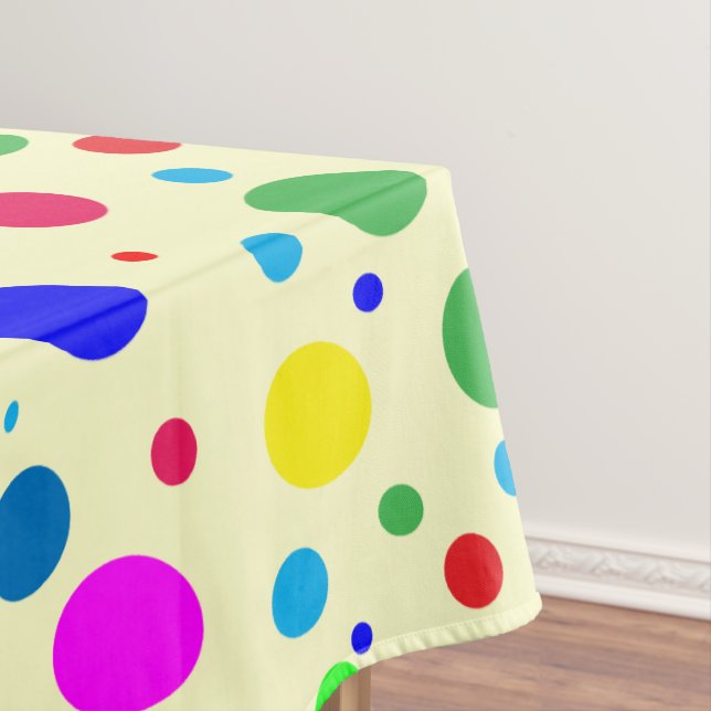 Colorful Polka Dot Bubbles Tablecloth (In Situ)