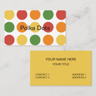 Colorful Polka Dot  Business Card