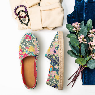 Colorful Polka Dot Cactus Pattern Espadrilles