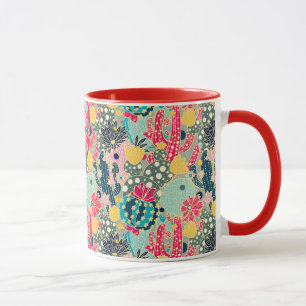 Colorful Polka Dot Cactus Pattern Mug