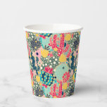 Colorful Polka Dot Cactus Pattern Paper Cups
