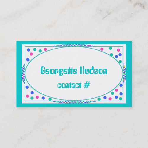 Colorful Polka Dot Calling Card Template Business Card Template