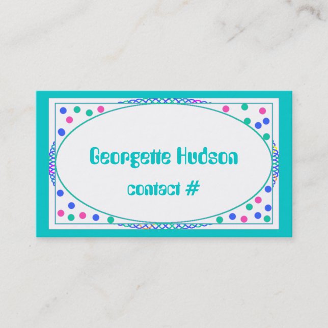 Colorful Polka Dot Calling Card Template (Front)