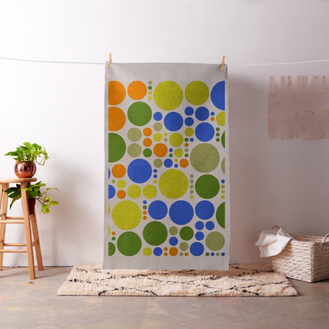 Colorful Polka Dot Circles Pattern #15 Fabric (In Situ)