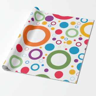 Colorful Polka Dot Circles Wrapping Paper