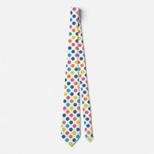 Colorful Polka Dot Confetti Graphic Art Neck Tie