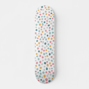 Colorful Polka Dot Confetti Pattern Skateboard