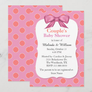 Colorful Polka Dot Couple's Baby Shower Invitation
