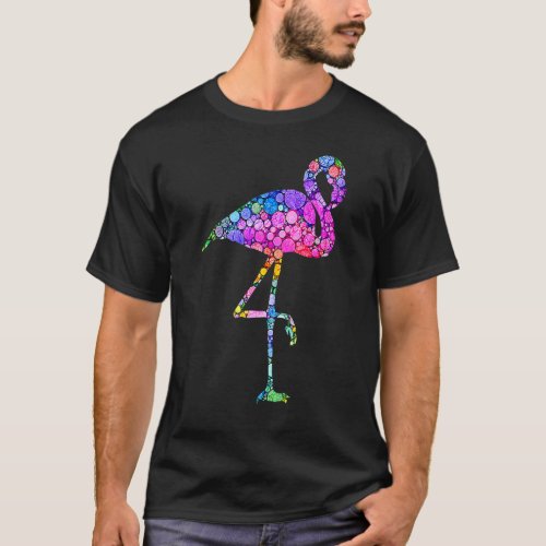 Colorful Polka Dot Flamingo International Dot Day T_Shirt