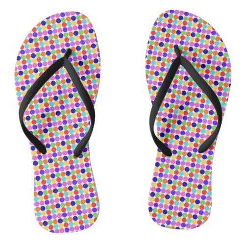 Colorful Polka Dot Flip Flops