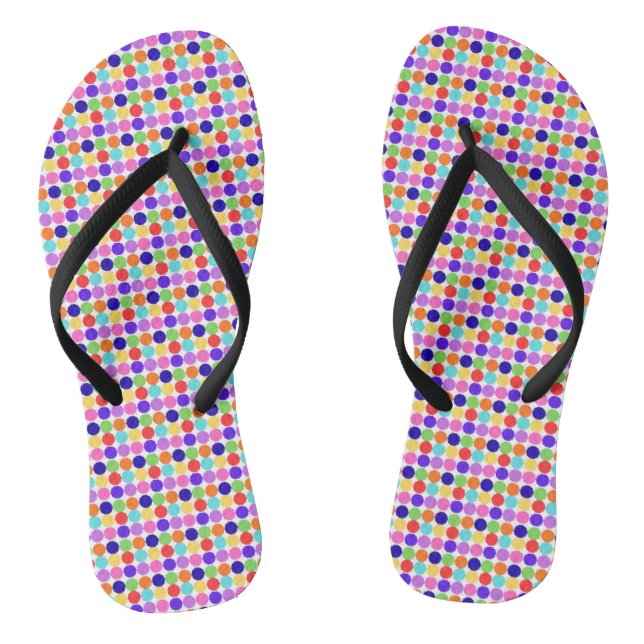Colorful Polka Dot Flip Flops (Footbed)