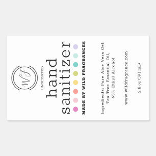 Colorful Polka Dot Large Hand Sanitizer Soap Rectangular Sticker