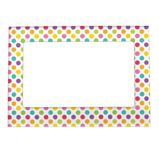 Colorful Polka Dot Magnetic Picture Frames | Zazzle