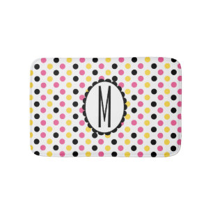 Colorful Polka Dot Monogrammed Bath Mat