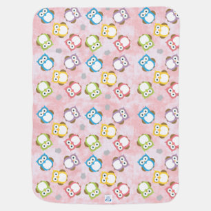Colorful Polka dot owl pattern Receiving Blanket