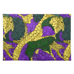 Colorful polka dot pattern cloth placemat