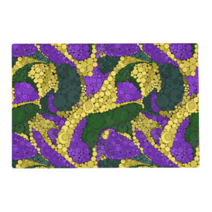 Colorful polka dot pattern placemat