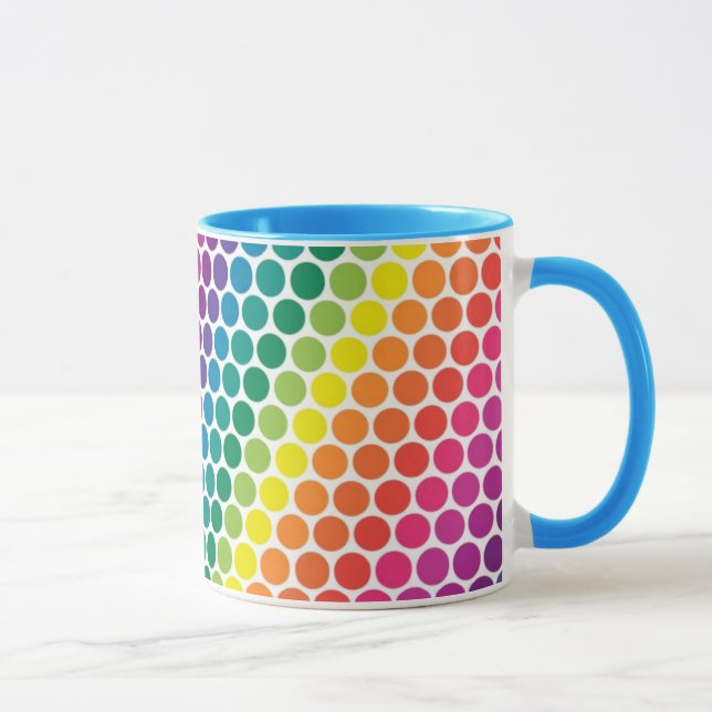 Colorful polka dot pattern spotty mug (Right)