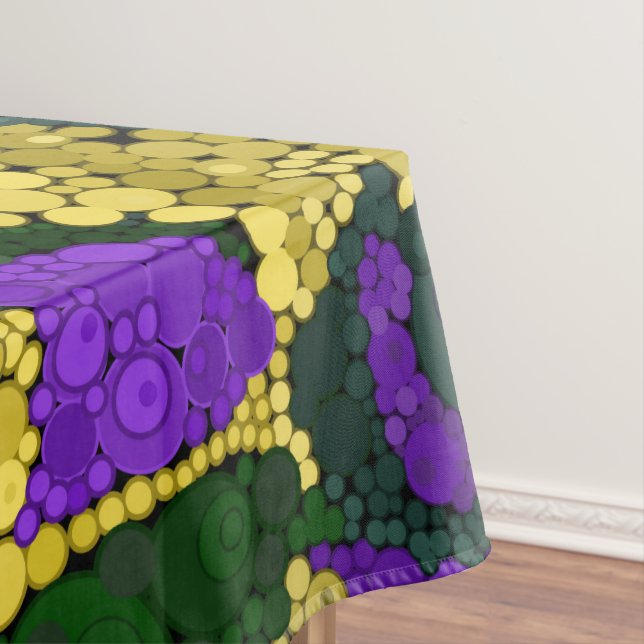 Colorful polka dot pattern tablecloth (In Situ)