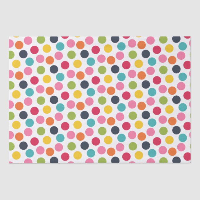 Colorful polka dot pattern tissue paper (Front)