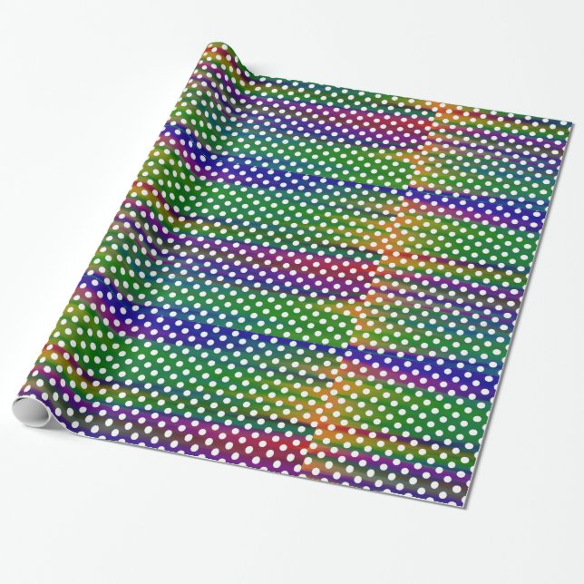 Colorful Polka Dot Pattern Wrapping Paper (Unrolled)