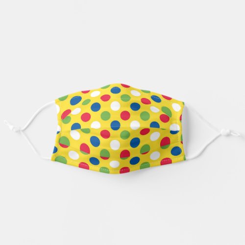 Colorful Polka Dot Pattern Yellow Background Adult Cloth Face Mask