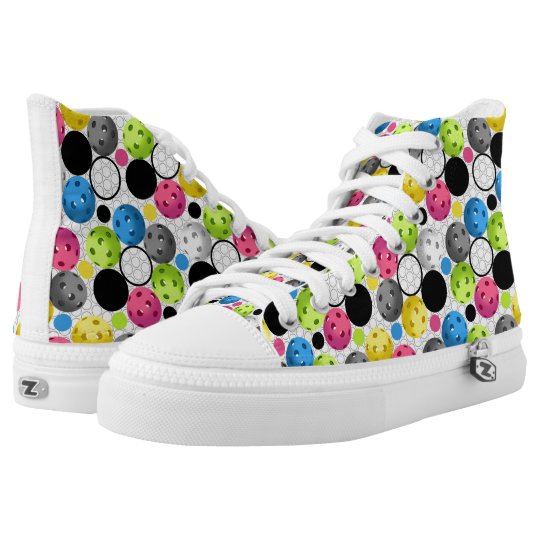 Colorful Polka Dot Pickleball High-Top Sneakers | Zazzle.com