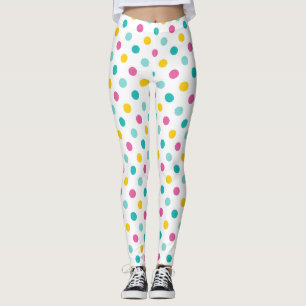 Colorful Polka Dot Seamless Pattern Leggings